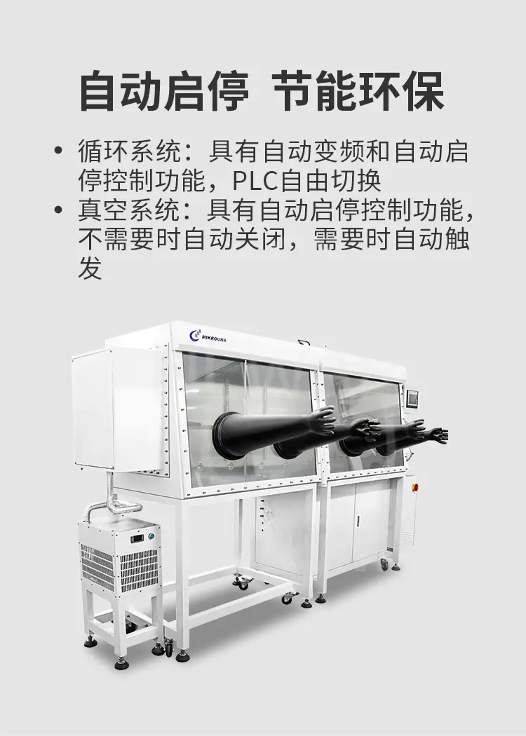 手套箱具有自动变频和自动启停功能，节能环保